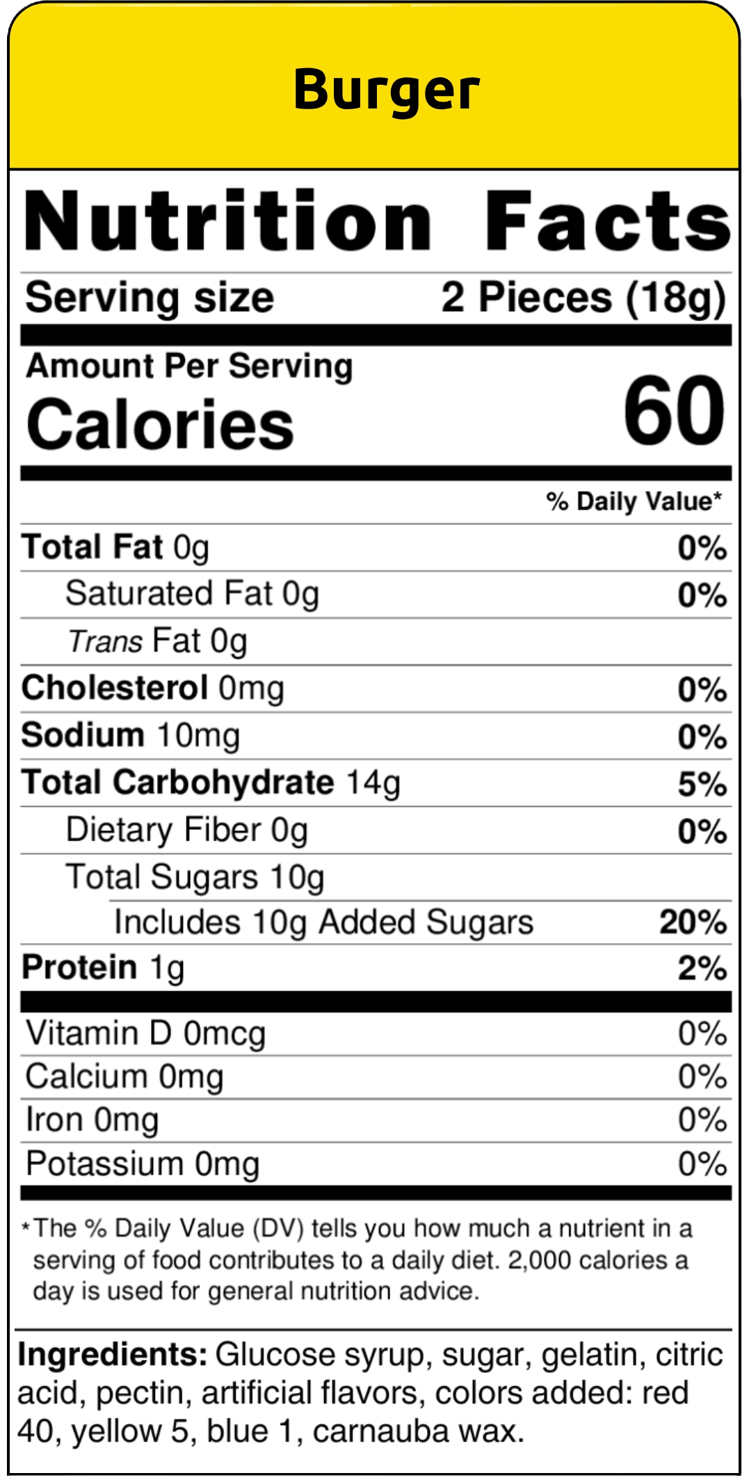 nutritional facts mini burger 8ct