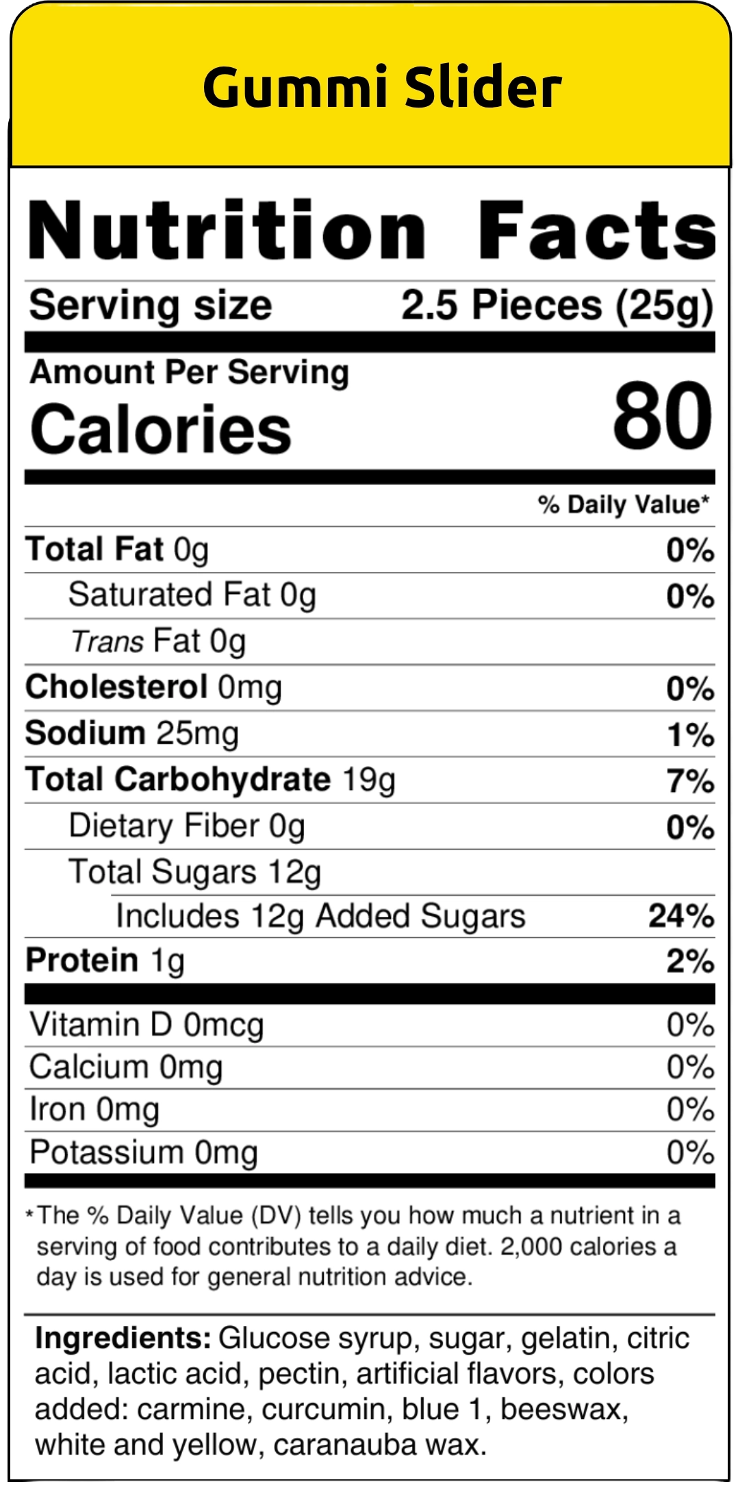 nutritional facts sour fruity fries 8ct