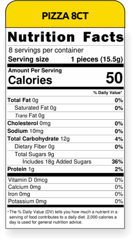nutritional facts pizza 8ct