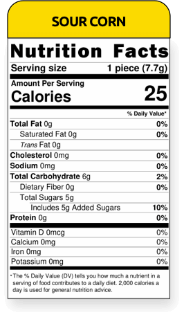 nutritional facts sour corn