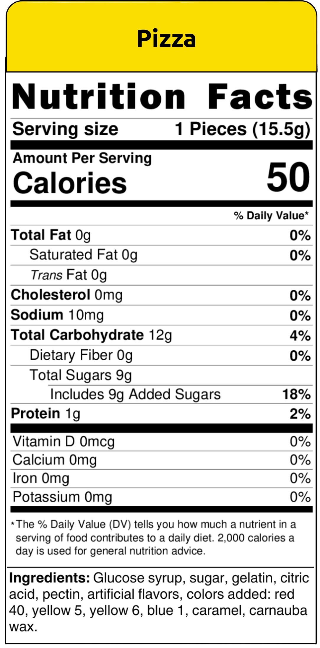 nutritional facts pizza 8ct